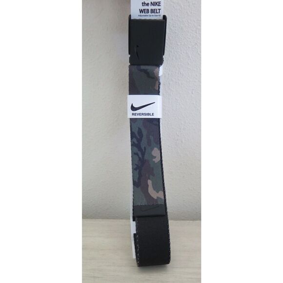 Nike 11295936 72240 Men's O/S Olive Camo Iconic Reversible Camo Web Belt - Picture 1 of 11